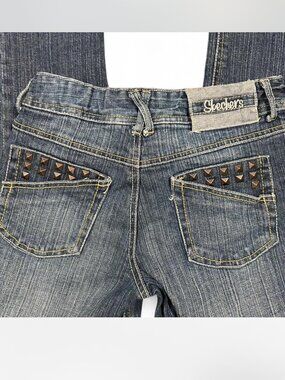 Y2K Studded Pocket Skinny Jeans 00 Dark Wash